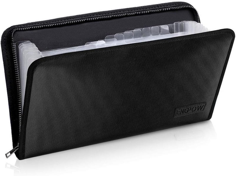 ENGPOW Expanding File Folder (11.4"x6.7") A5 Size Document Organizer Fireproof Money Bag 13 Pockets Zipper Closure Portable Filing Wallet Holder Storage for Check,Bill,Receipts,Tickets - Image 1